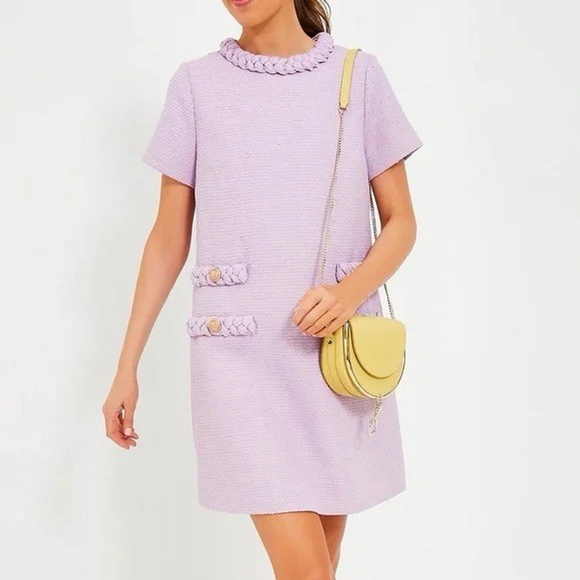 Tuckernuck Dresses & Skirts - Tuckernuck Lilac Tweed Jackie Dress $268 NWT Extra Small XS